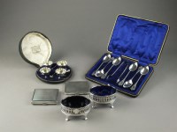 Lot 50 - A cased set of four Victorian silver salts,...