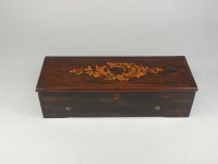 Lot 62 - A rosewood cased Swiss music box, the boxwood...