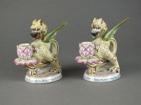 Lot 117 - A pair of Paul Hannong Strausborg faience...