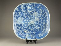 Lot 218 - A large Japanese Arita blue and white platter...