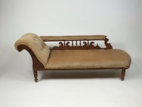 Lot 311 - A Victorian walnut framed day bed, later...