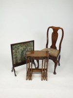 Lot 331 - A George II country elm dining chair with vase...