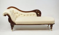 Lot 335 - A Victorian mahogany chaise longue, later...