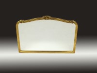 Lot 389 - A reproduction gilt framed over mantel mirror...