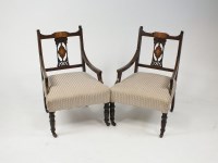 Lot 390 - A pair of Edwardian mahogany and boxwood...