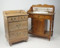 Lot 393 - An Edwardian pine washstand with later ceramic...