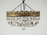 Lot 417 - A bag shaped glass chandelier with pierced...