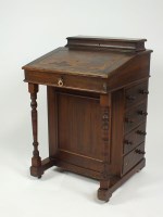 Lot 423 - A Victorian walnut davenport, for restoration,...